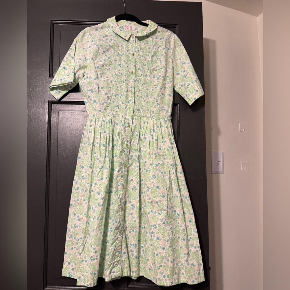1960 Exclusive Lady Bird Classics floral shirt waist dress